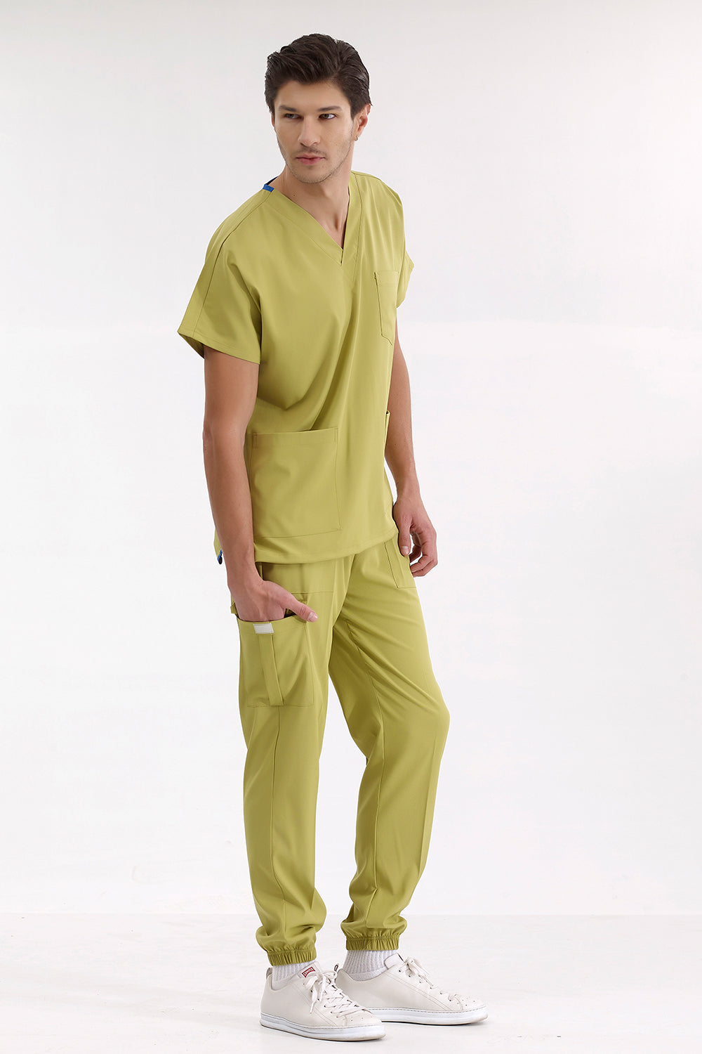 Jogger Lux Lycra Greys Suit - Pistachio