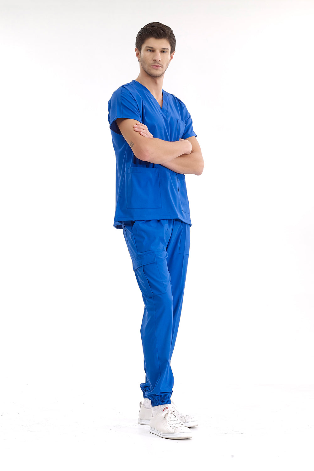 Jogger Lux Lycra Greys Suit - Sax Blue