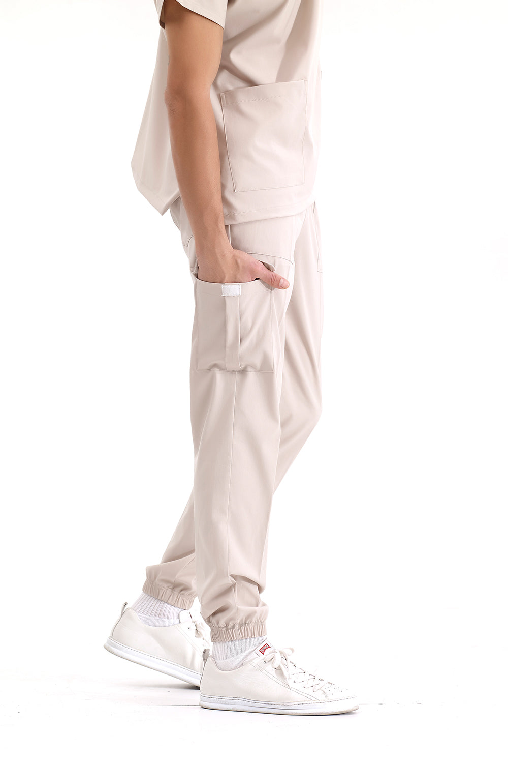 Jogger Lux Lycra Greys Suit - Cream