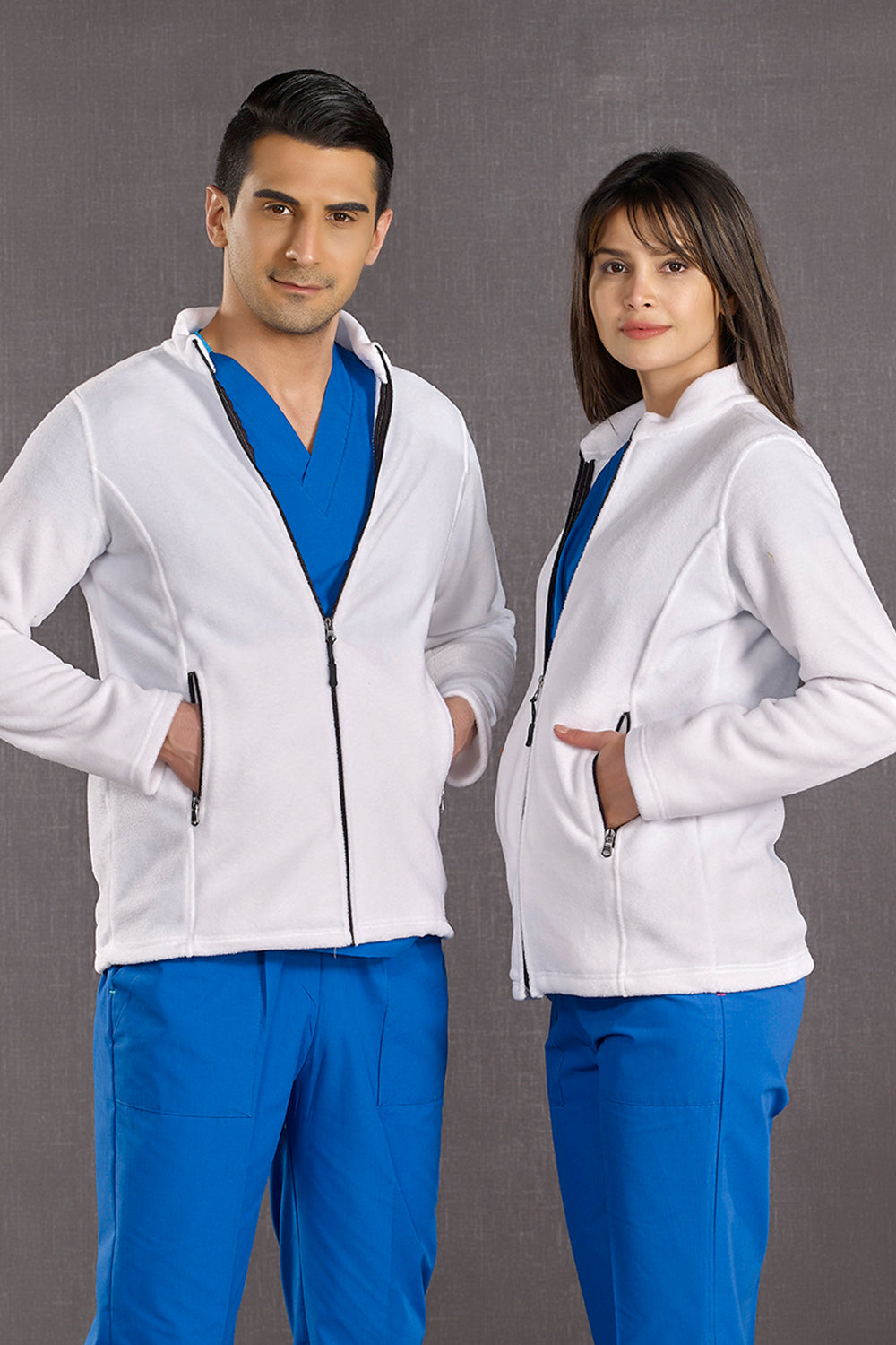 Hospital Fleece Jacket - White