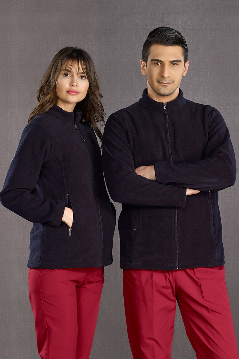 Hospital Fleece Jacket - Navy Blue