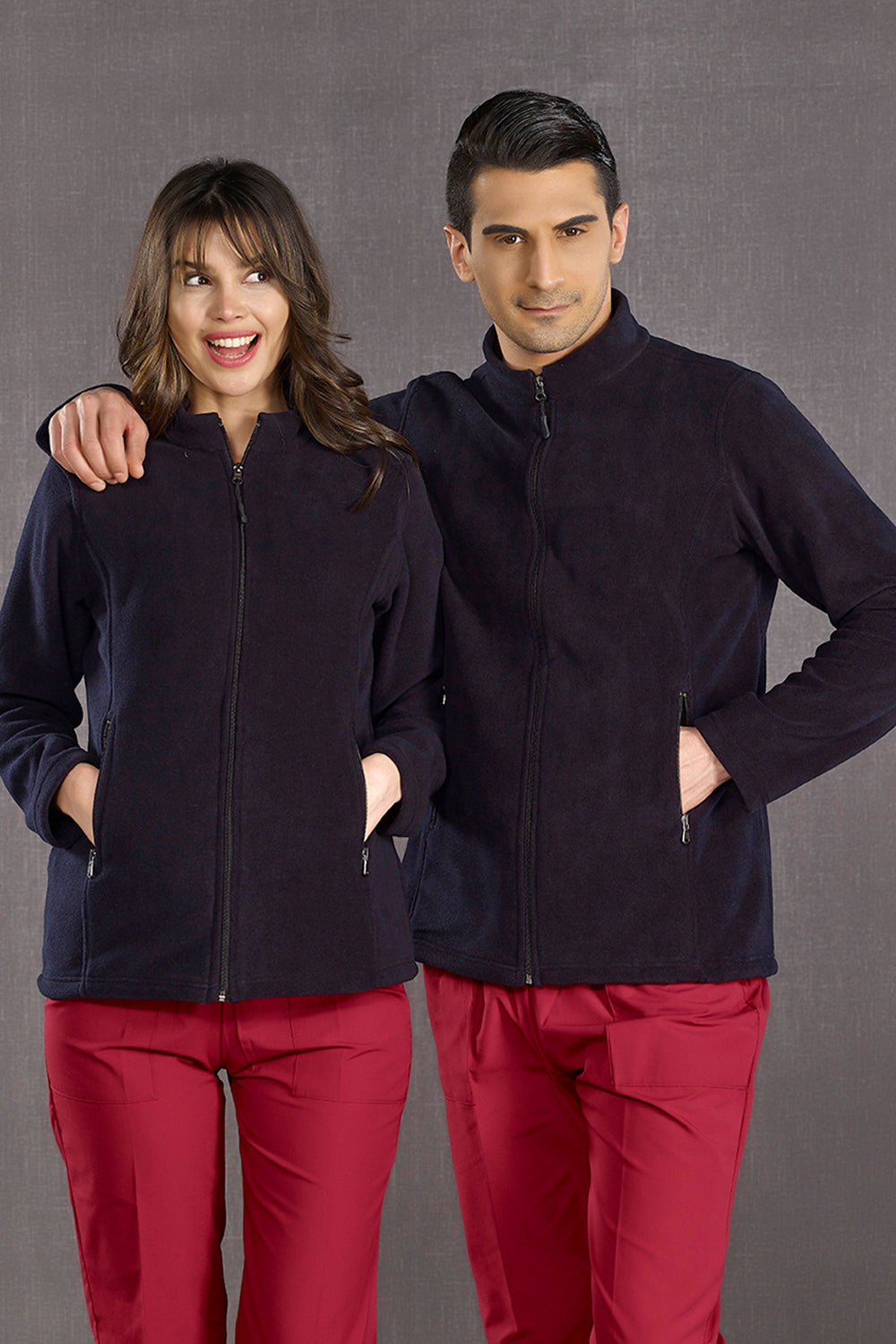 Hospital Fleece Jacket - Navy Blue