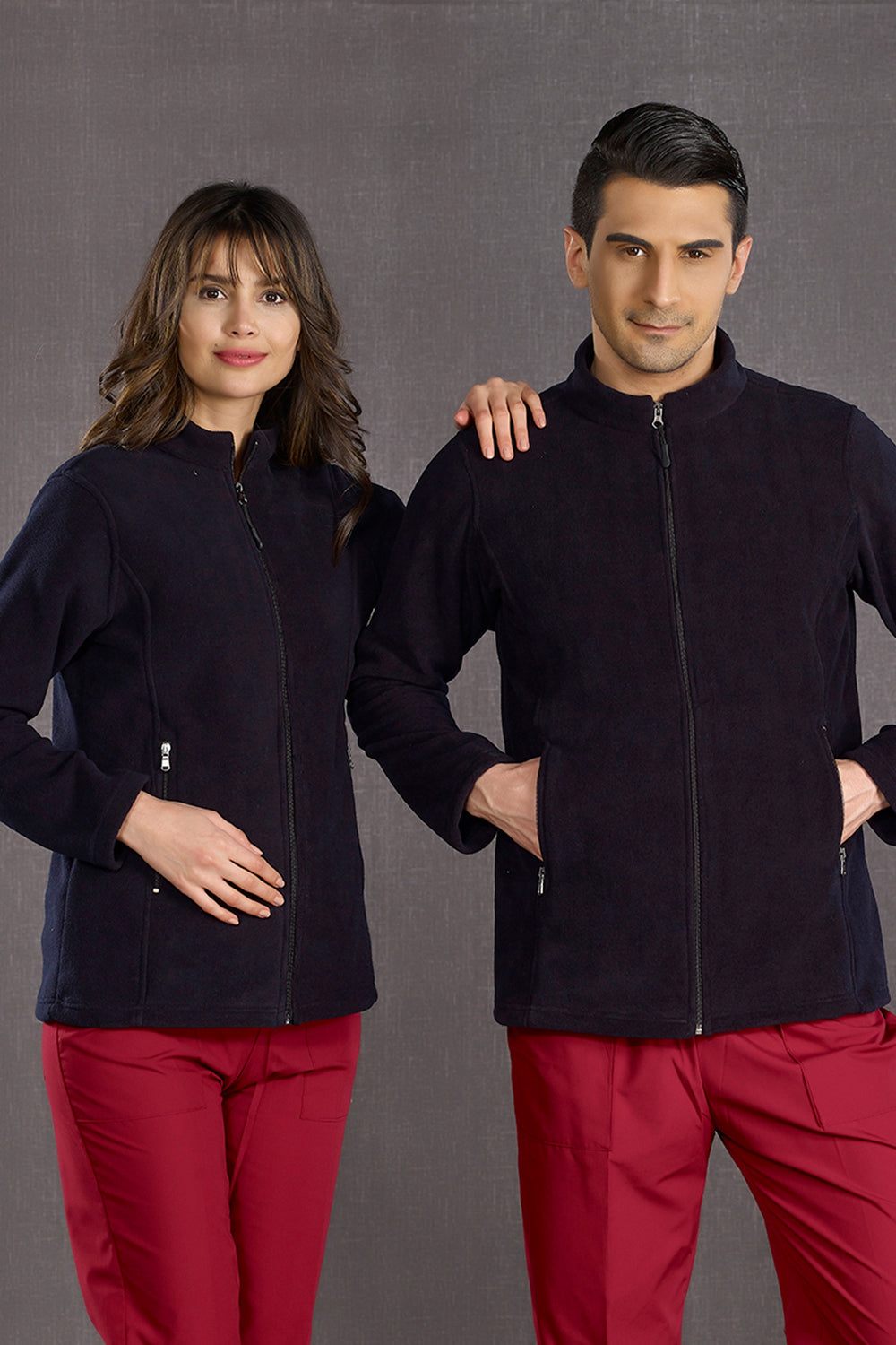 Hospital Fleece Jacket - Navy Blue