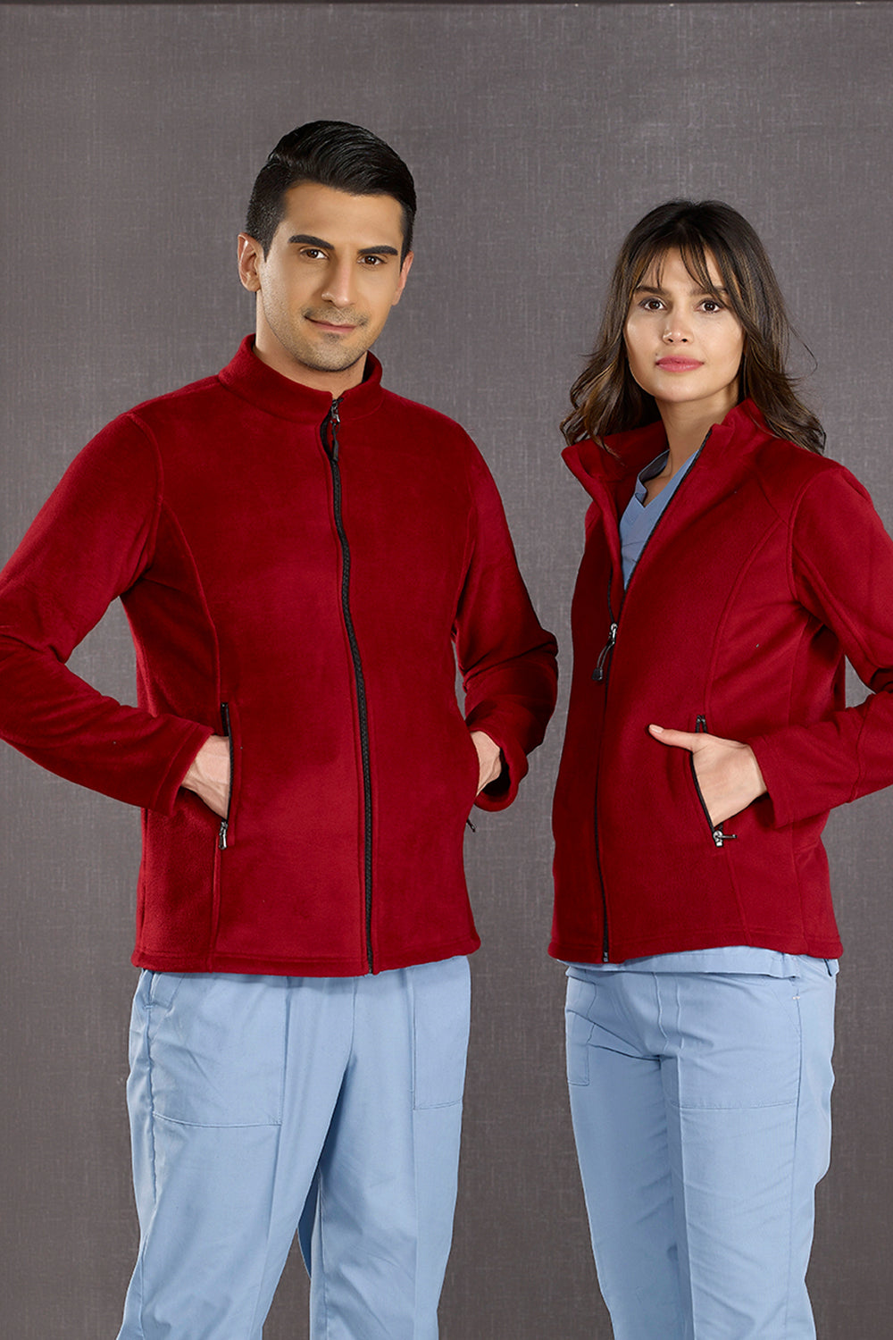 Hospital Fleece Jacket - Burgundy