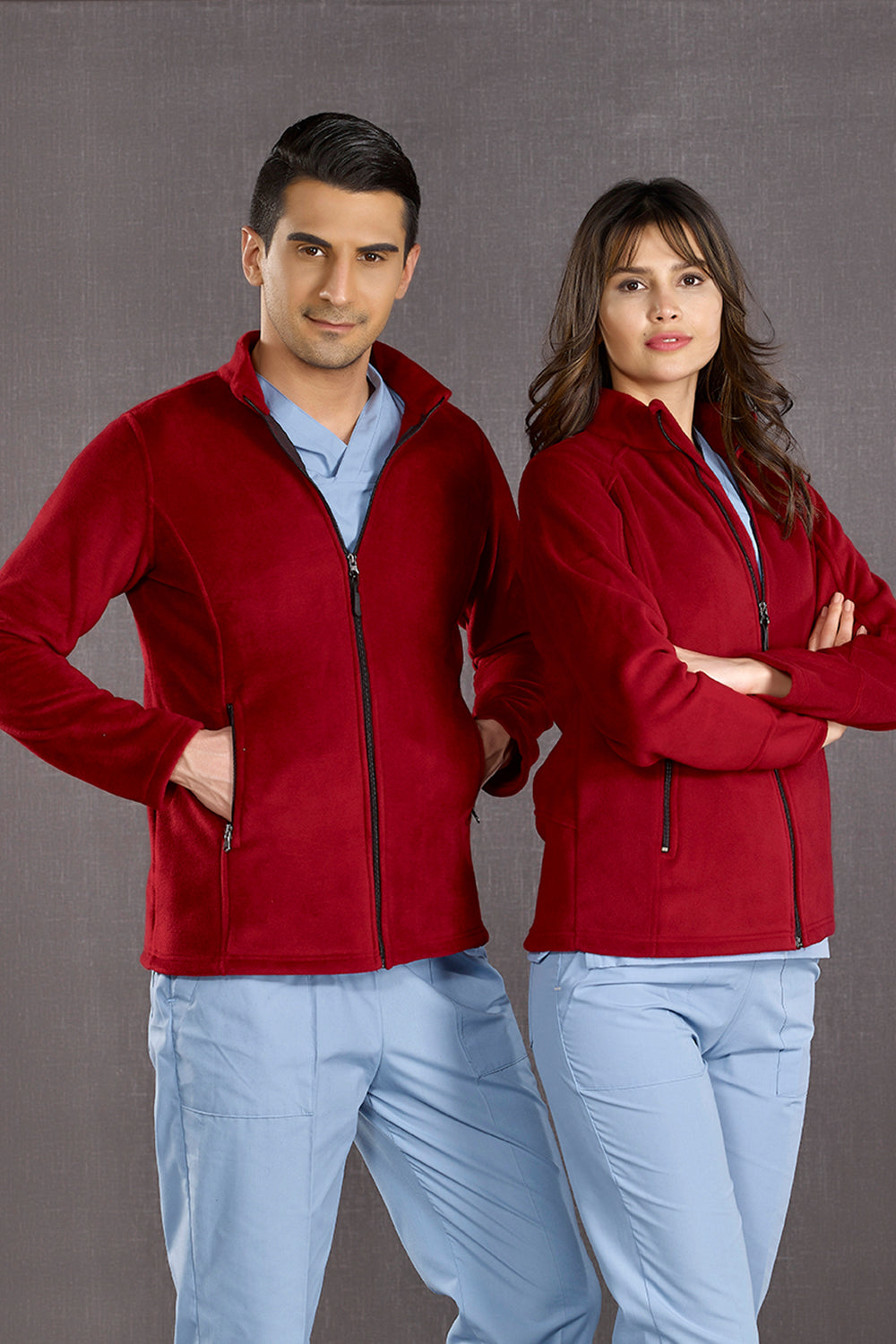 Hospital Fleece Jacket - Burgundy