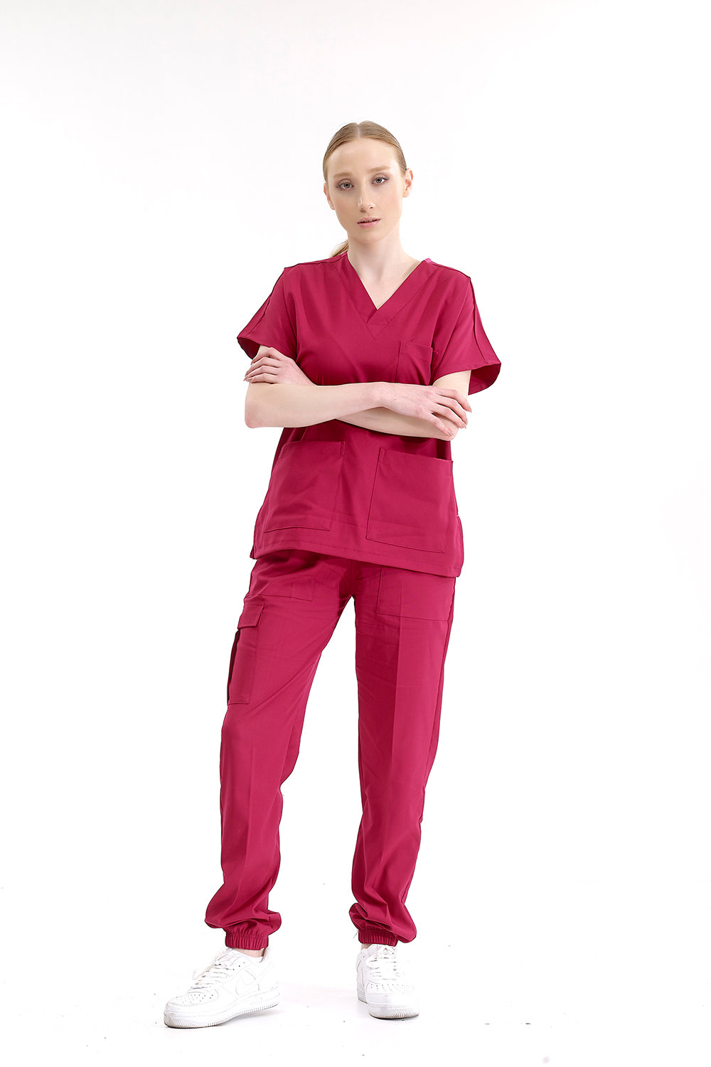 Jogger Lux Lycra Greys Suit - Sour Cherry