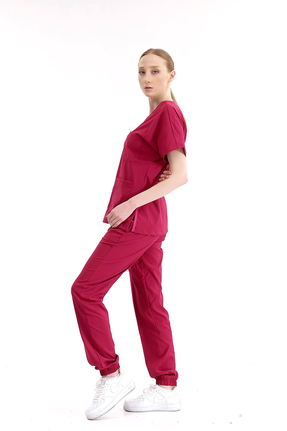 Jogger Lux Lycra Greys Suit - Sour Cherry