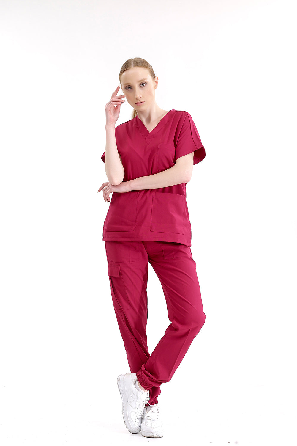 Jogger Lux Lycra Greys Suit - Sour Cherry