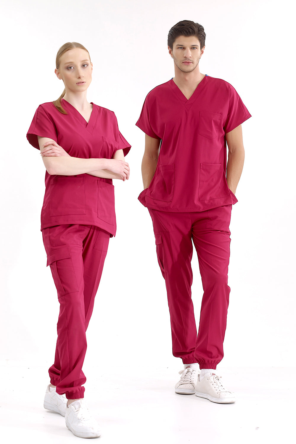 Jogger Lux Lycra Greys Suit - Sour Cherry