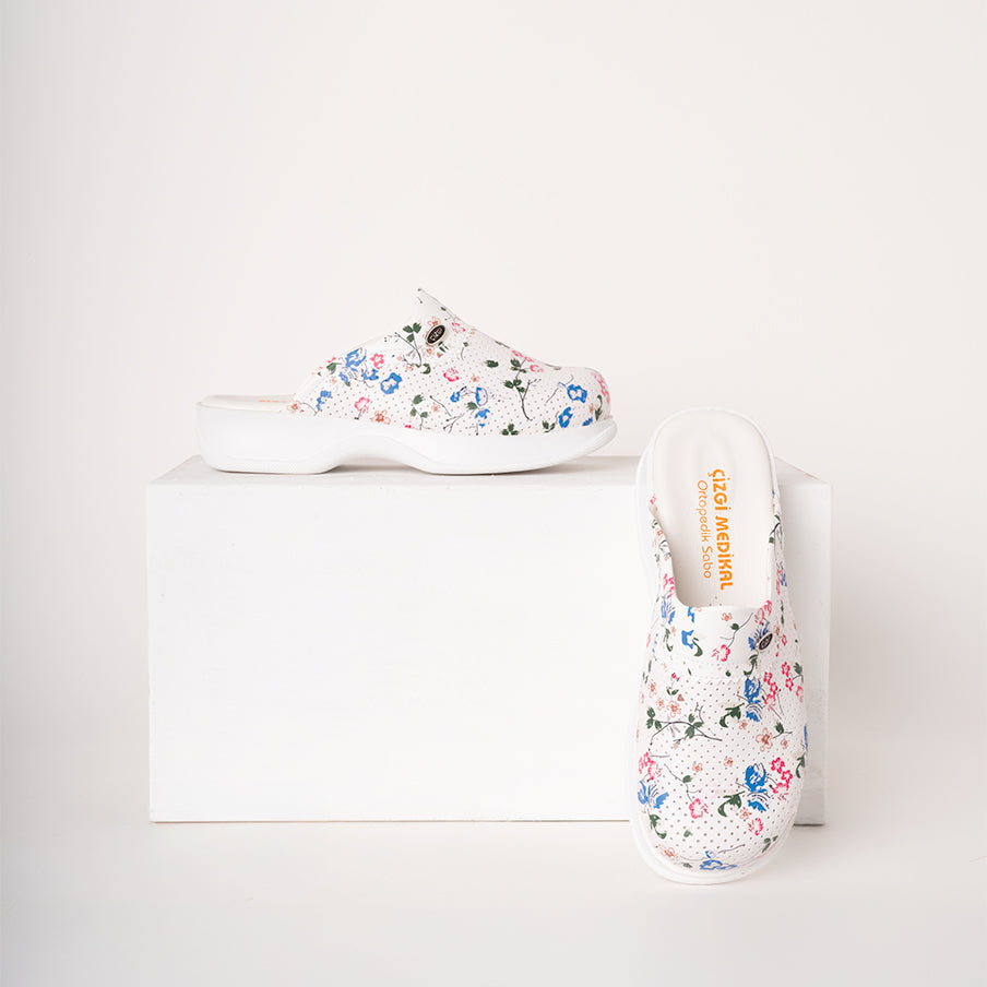 Women's Classic Perforated Sabo Slippers - Flowering