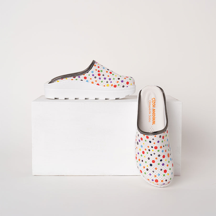 Fit Vivacolor Greys Gold Sabo Slippers - Pointed