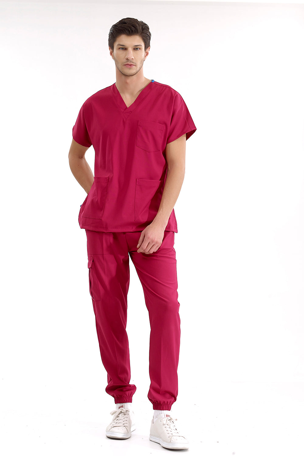 Jogger Lux Lycra Greys Suit - Sour Cherry