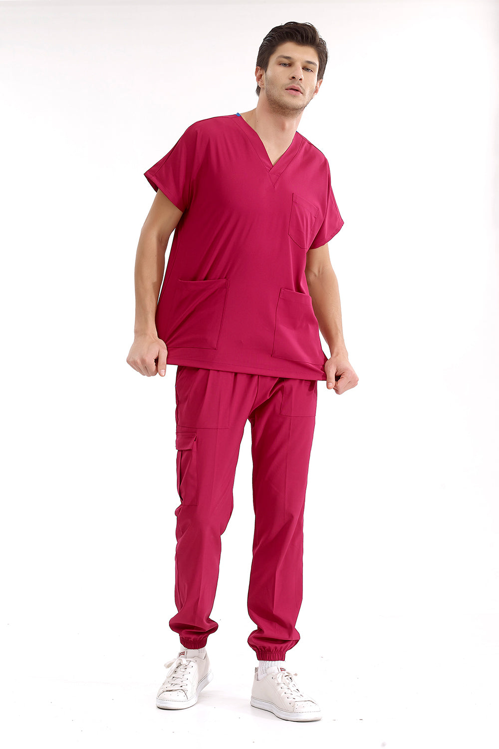 Jogger Lux Lycra Greys Suit - Sour Cherry