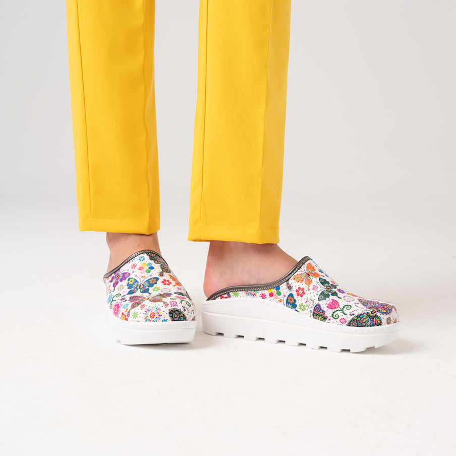 Fit Vivacolor Greys Gold Sabo Slippers - Butterfly