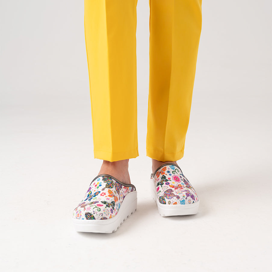 Fit Vivacolor Greys Gold Sabo Slippers - Butterfly