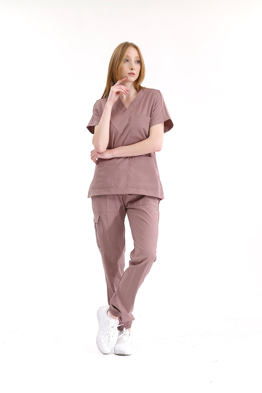 Jogger Lux Lycra Greys Suit - Dried Rose