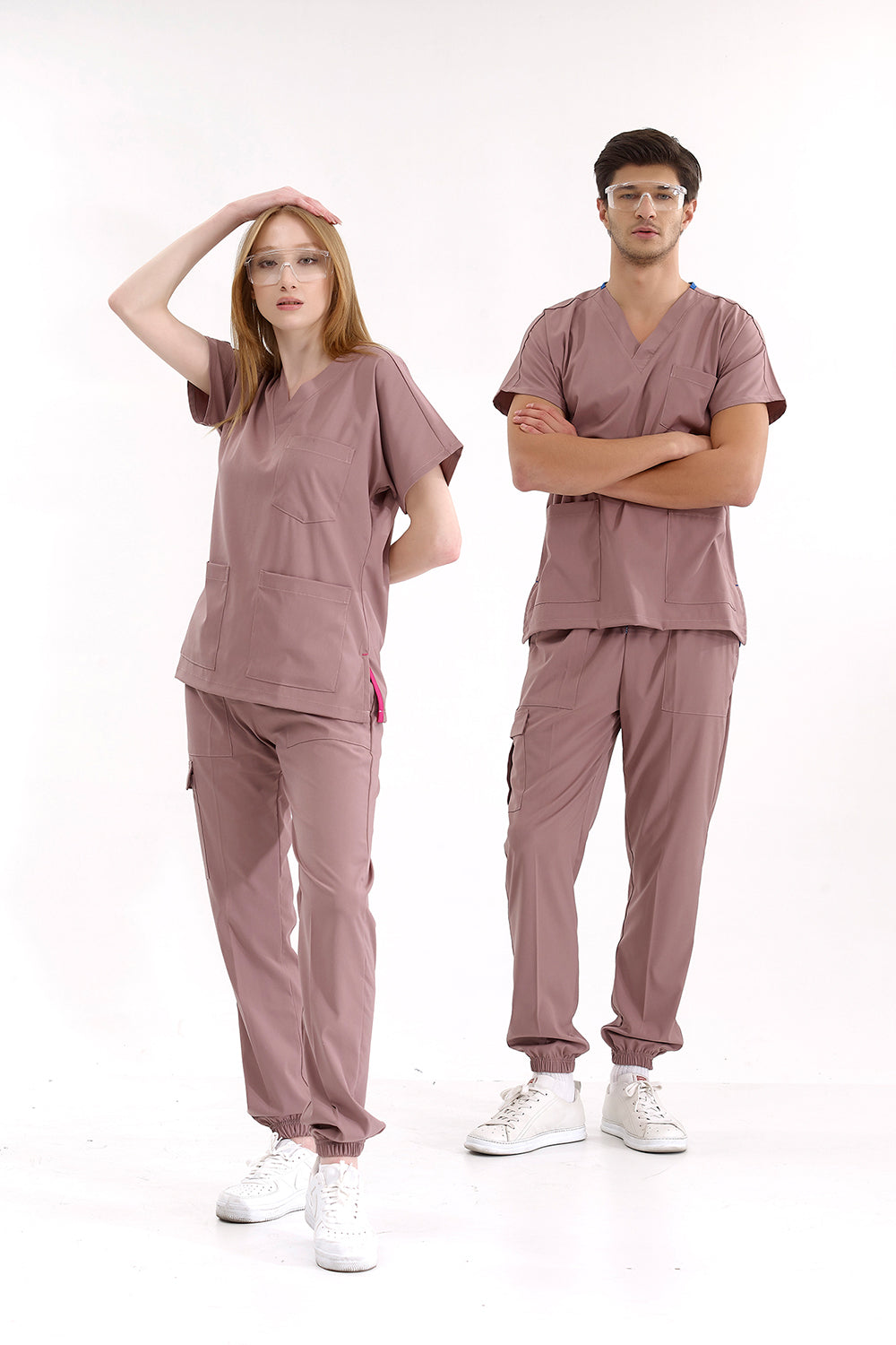Jogger Lux Lycra Greys Suit - Dried Rose