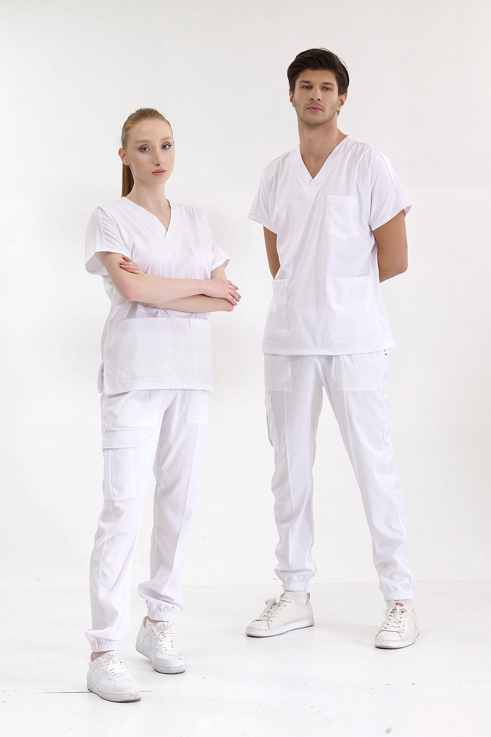 Jogger Lux Lycra Greys Suit - White