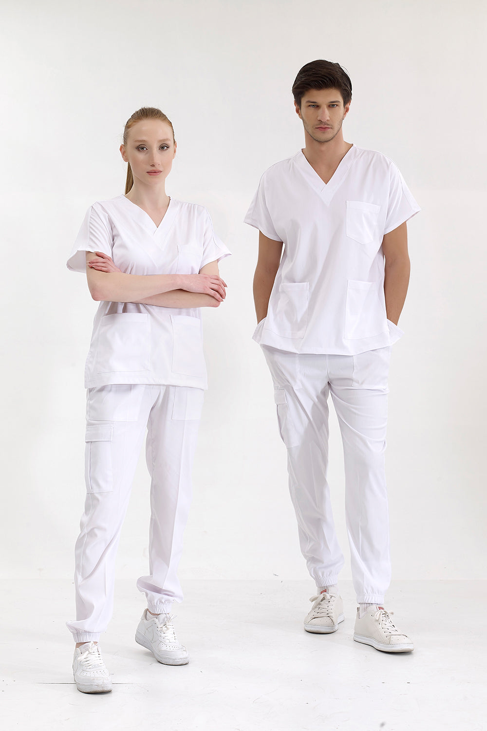 Jogger Lux Lycra Greys Suit - White