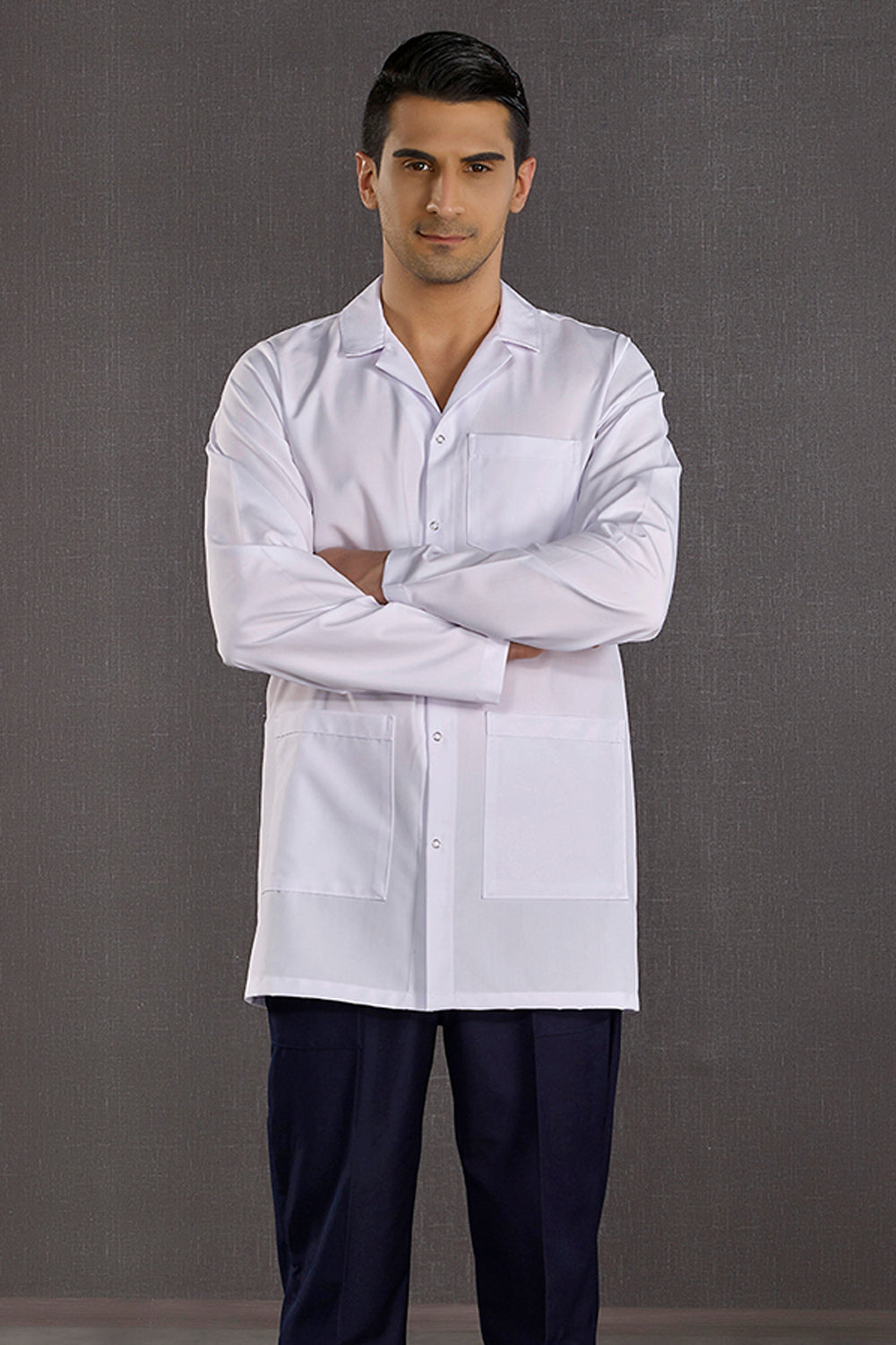 Men's Classic Collar Lab Coat (Alpaca Fabric)
