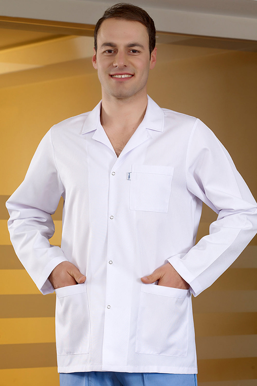 Men's Classic Collar Lab Coat (Alpaca Fabric)