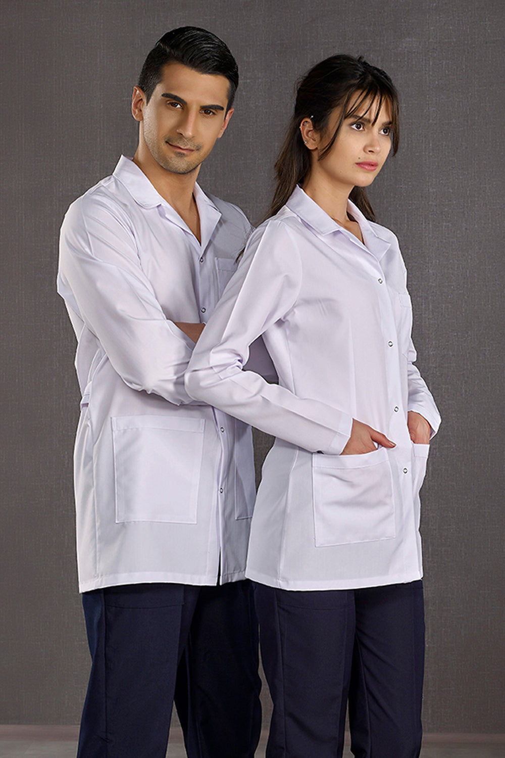 Women's Classic Collar Lab Coat (Alpaca Fabric)