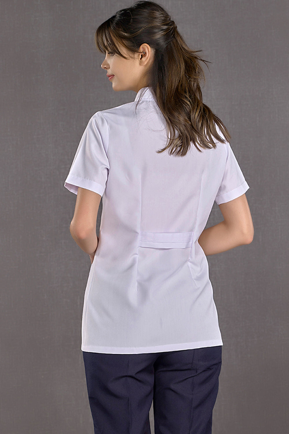 Women's Judge Collar Short Sleeve Short Apron (Alpaca Fabric)