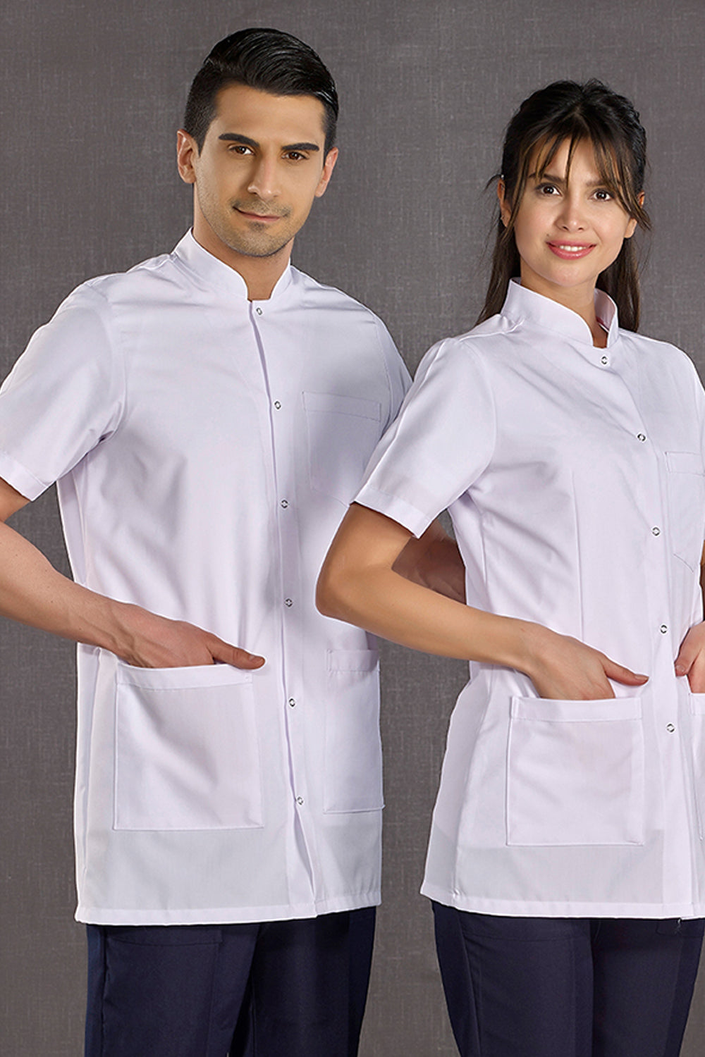 Women's Judge Collar Short Sleeve Short Apron (Alpaca Fabric)