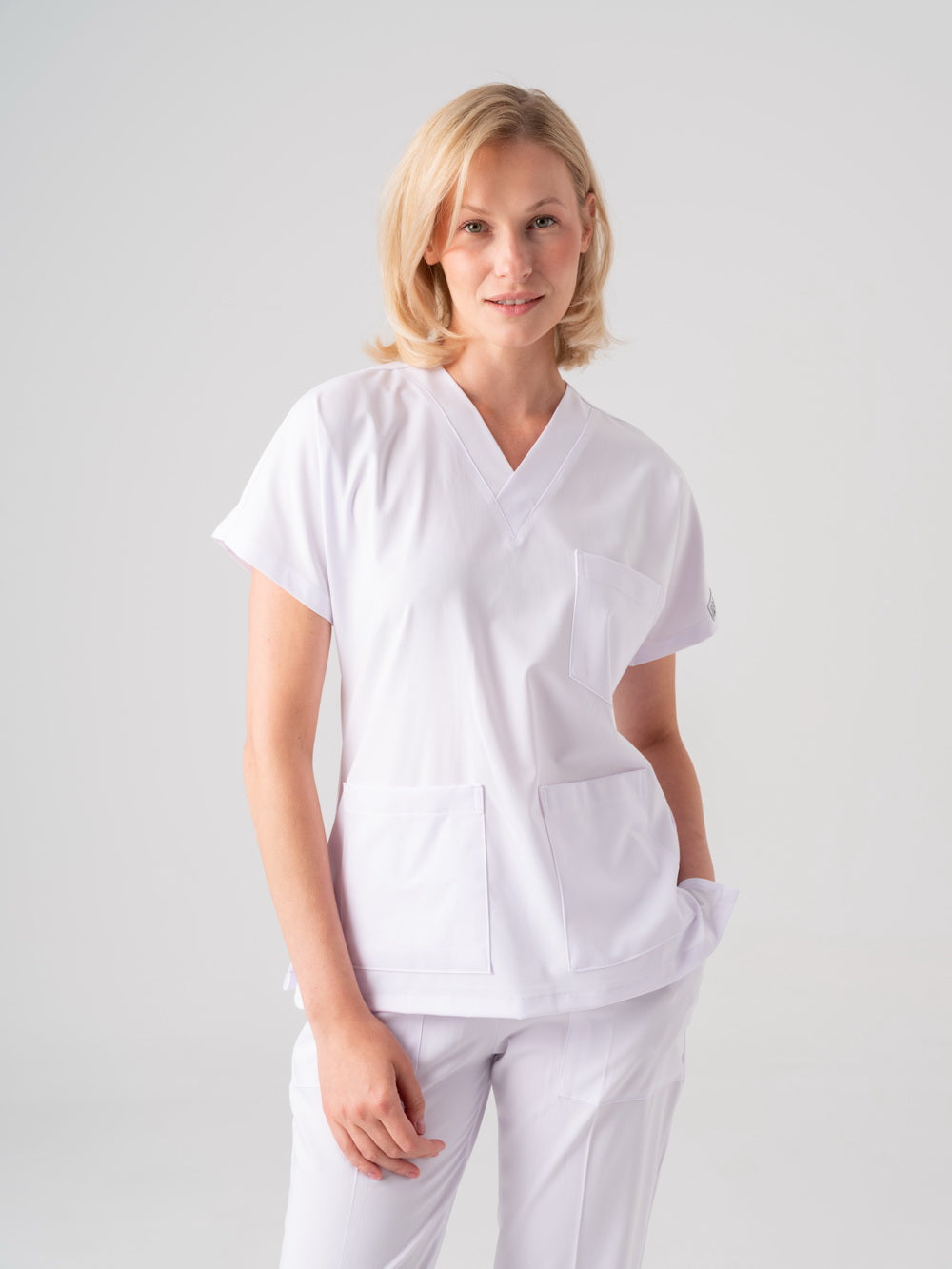Dr. Greys Best Lycra Scrubs Set - White