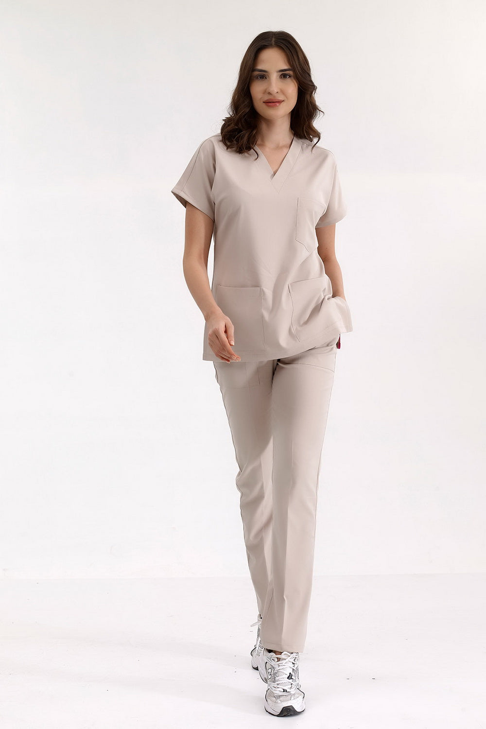 Lux Lycra Greys Suit - Cream