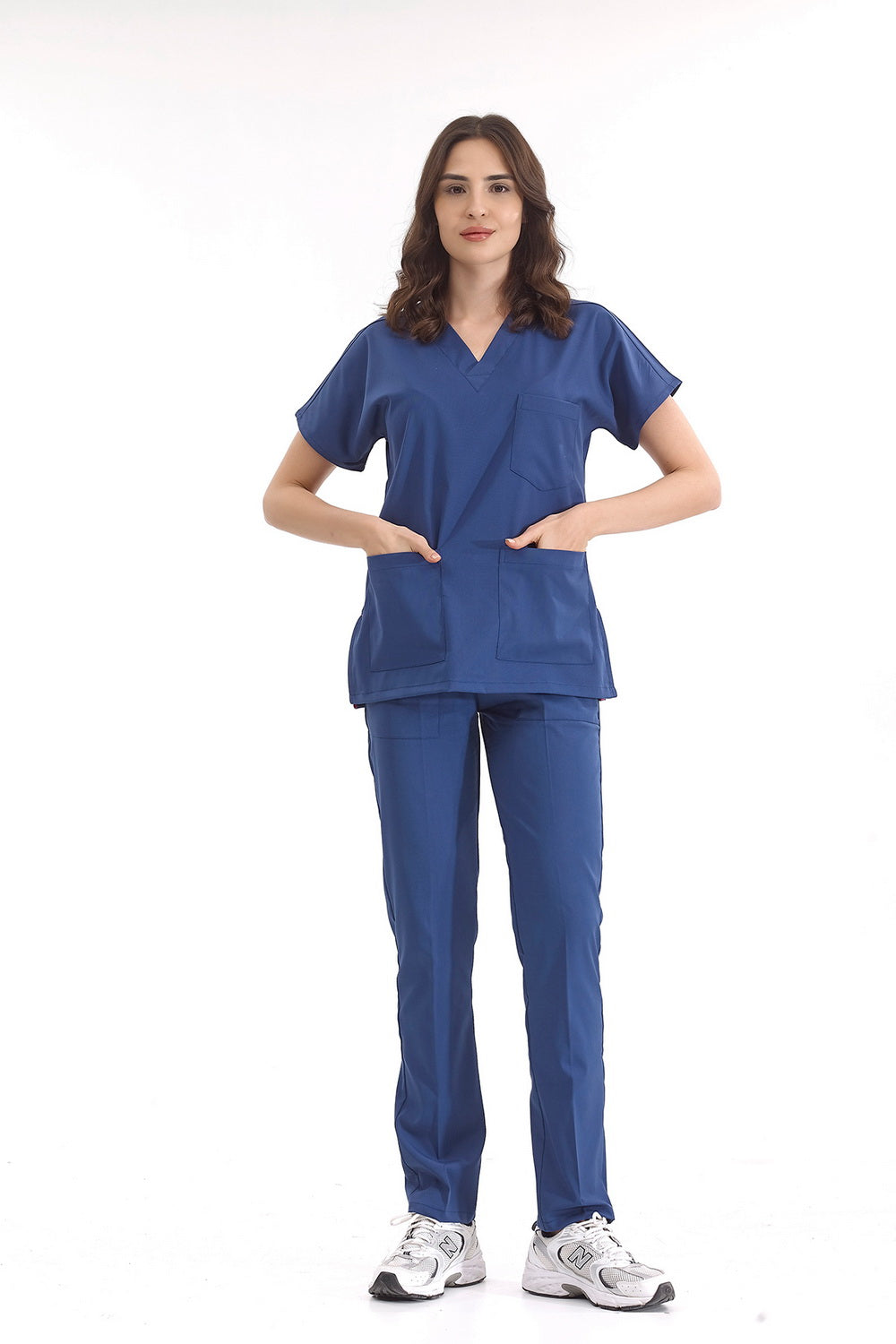 Classic Surgical Collar Scrubs Suit - Petrol Blue (Thin Fabric)