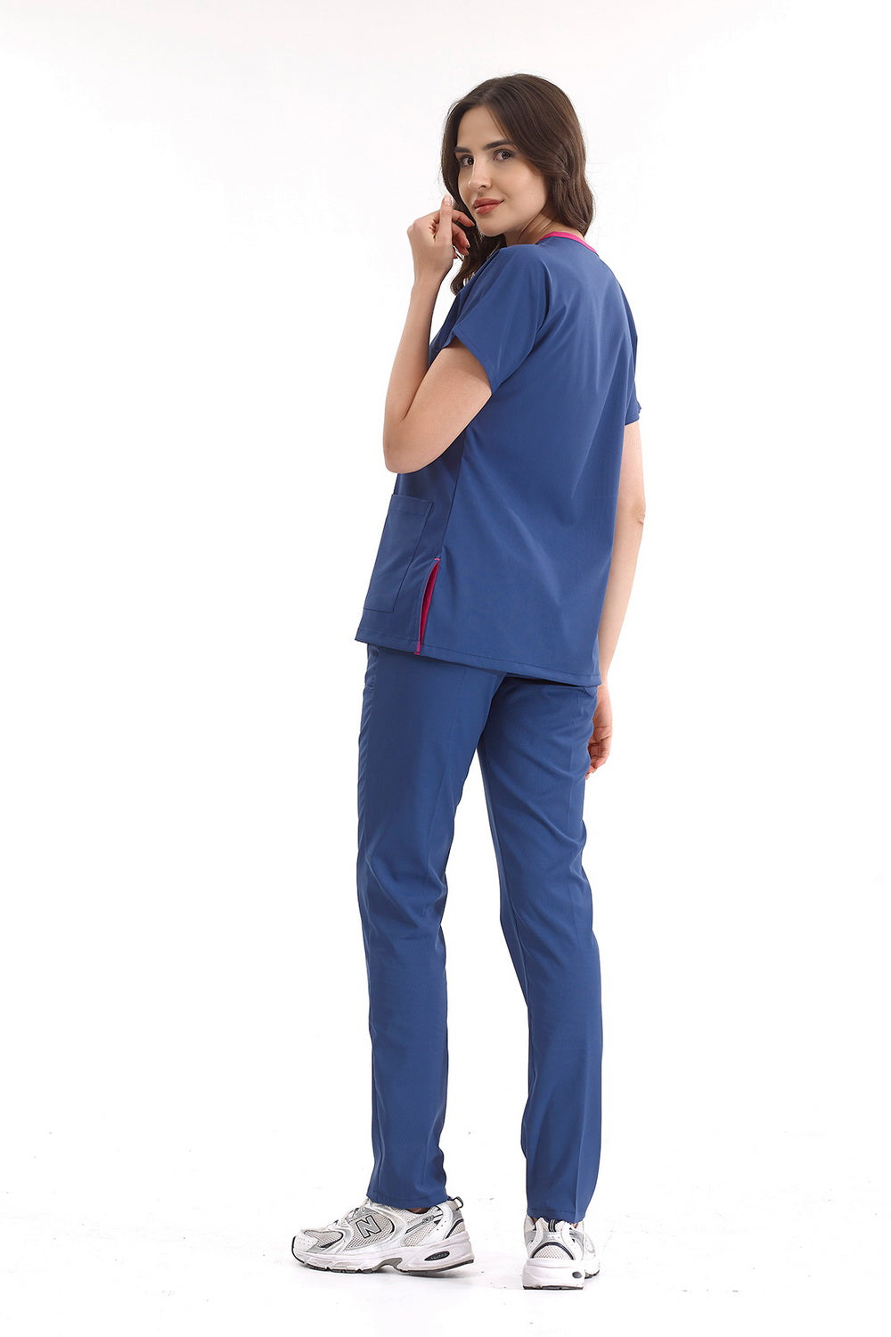 Classic Surgical Collar Scrubs Suit - Petrol Blue (Thin Fabric)