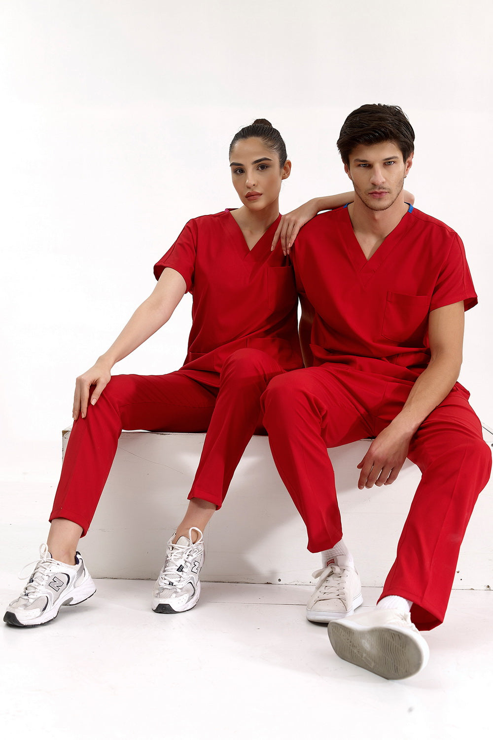 Lux Lycra Greys Suit - Red