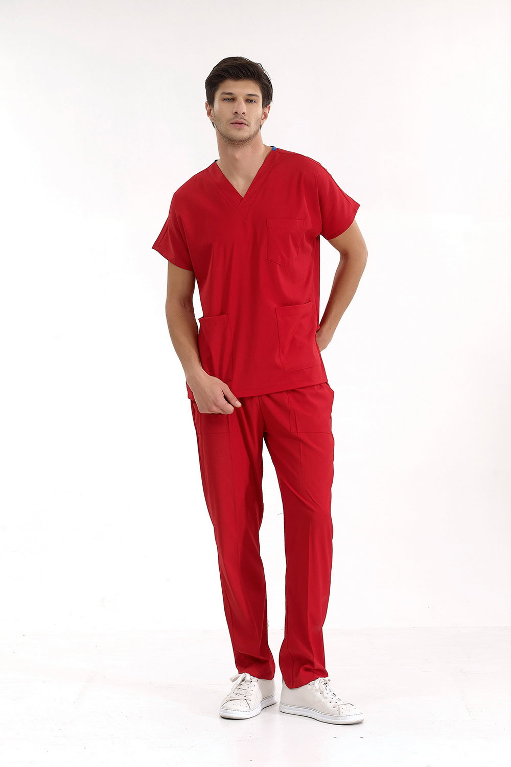 Lux Lycra Greys Suit - Red