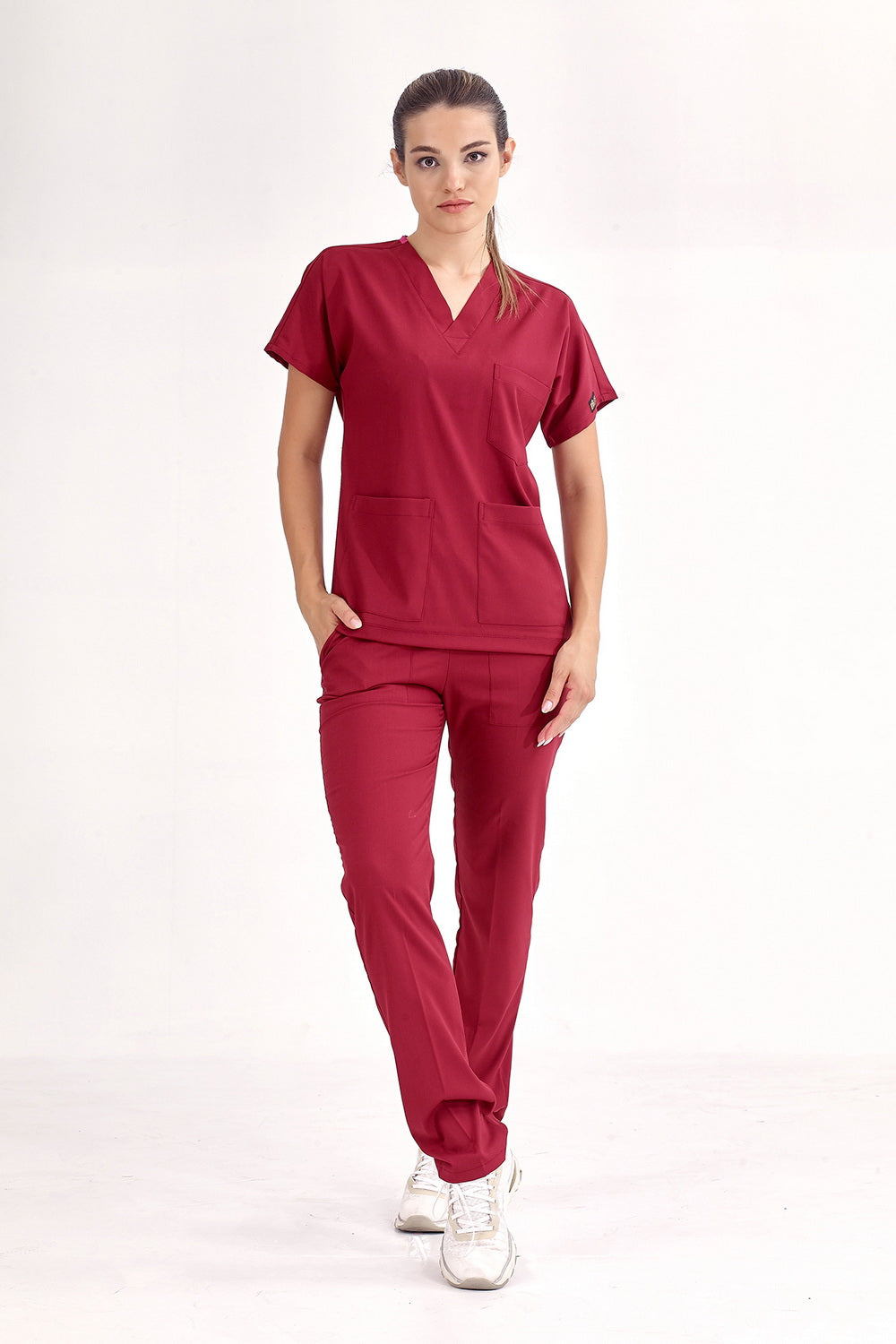 Lux Lycra Greys Suit - Burgundy