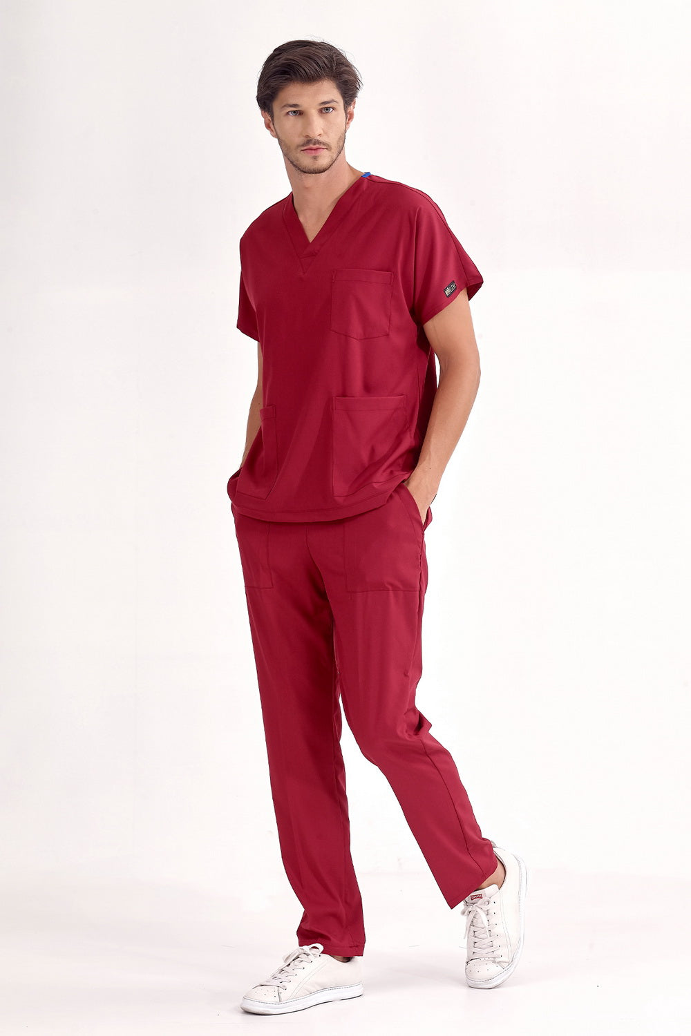 Lux Lycra Greys Suit - Burgundy