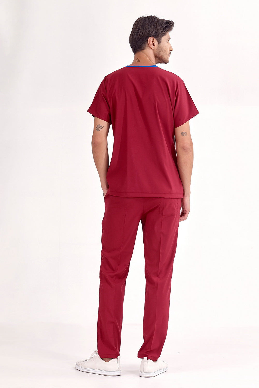 Lux Lycra Greys Suit - Burgundy