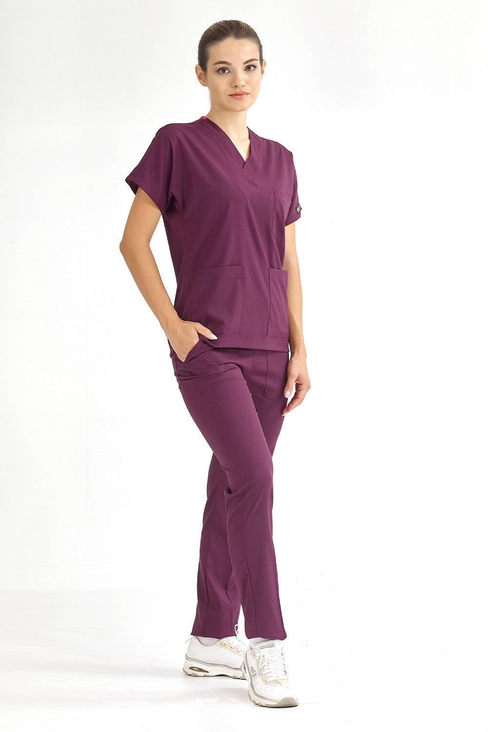 Lux Lycra Greys Suit - Plum