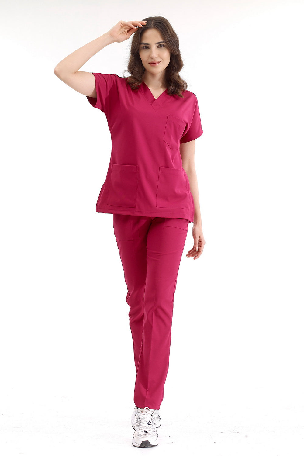 Lux Lycra Greys Suit - Sour Cherry