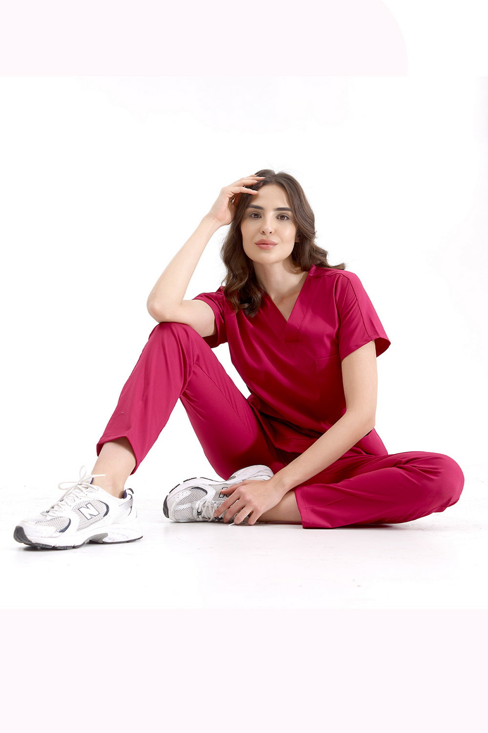 Lux Lycra Greys Suit - Sour Cherry
