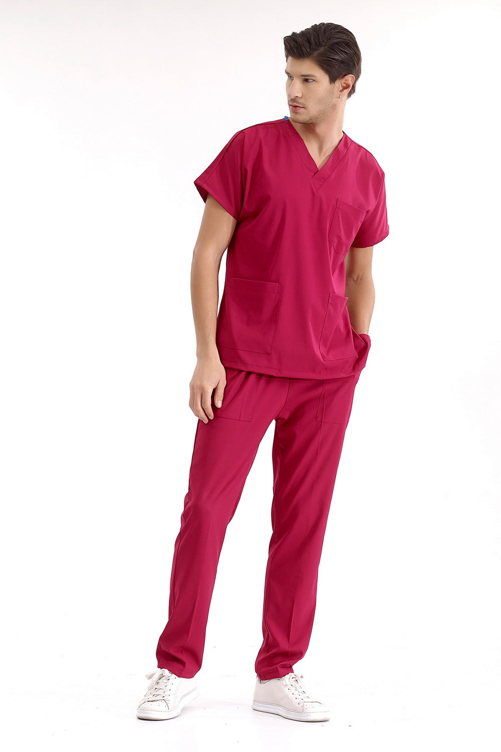 Lux Lycra Greys Suit - Sour Cherry