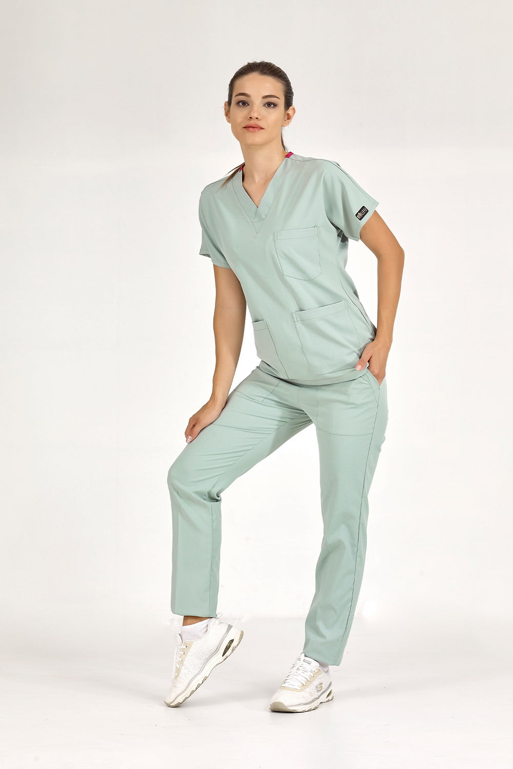 Lux Lycra Greys Suit - Mint Green