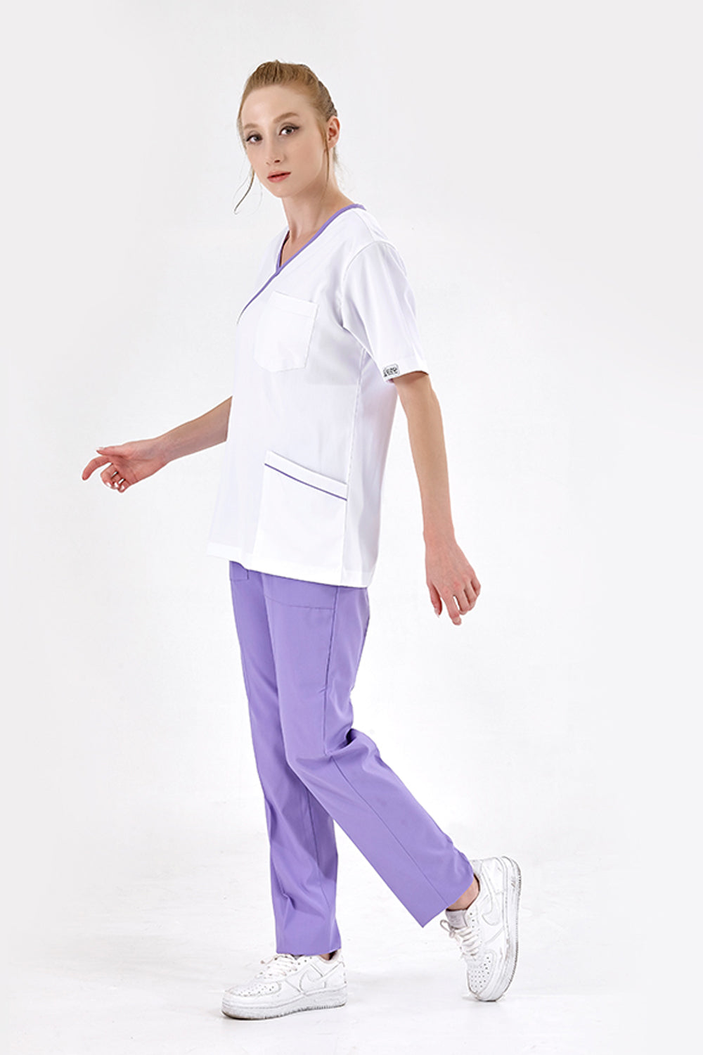 Double Breasted Collar Suit (Lux Lycra Fabric) - Lilac