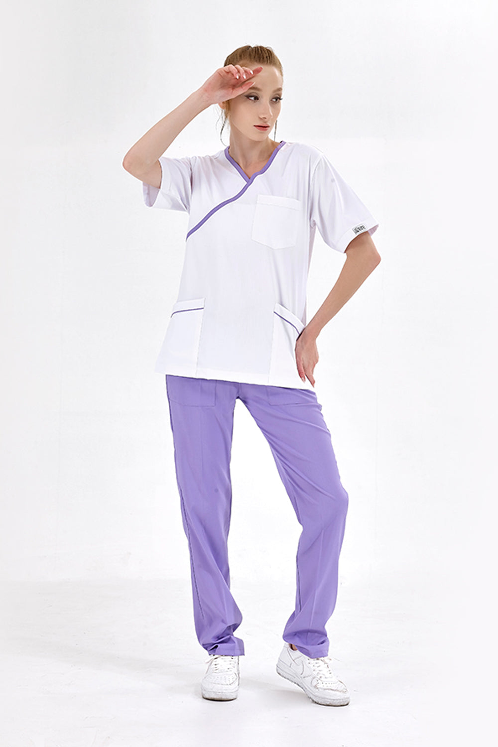 Double Breasted Collar Suit (Lux Lycra Fabric) - Lilac