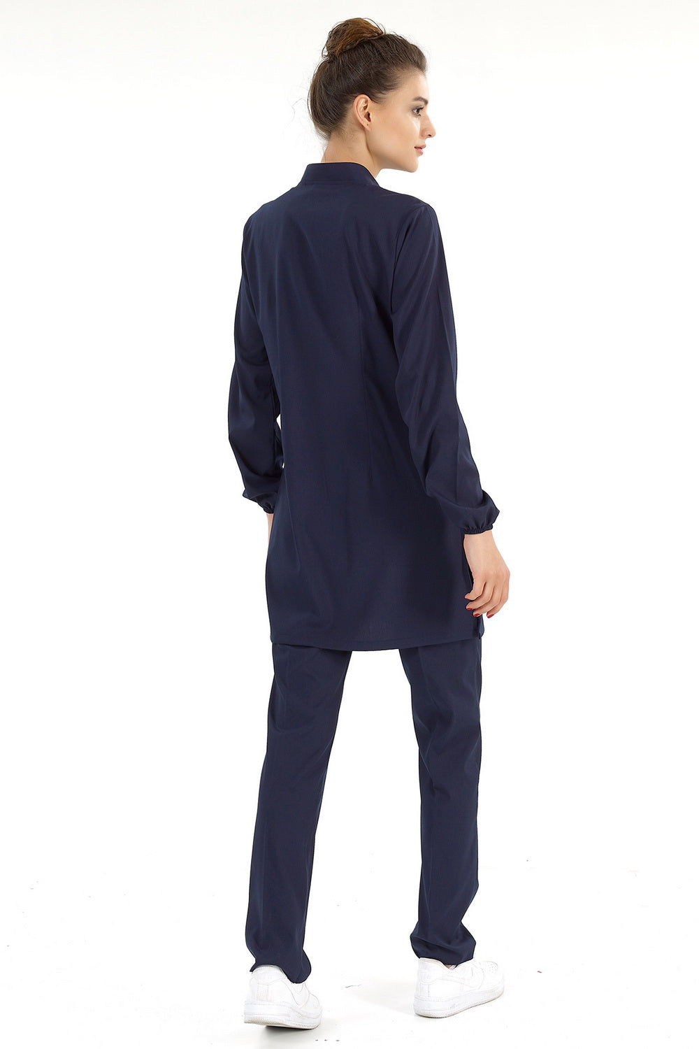 Lux Lycra Judge Collor Hijab Suit - Navy Blue