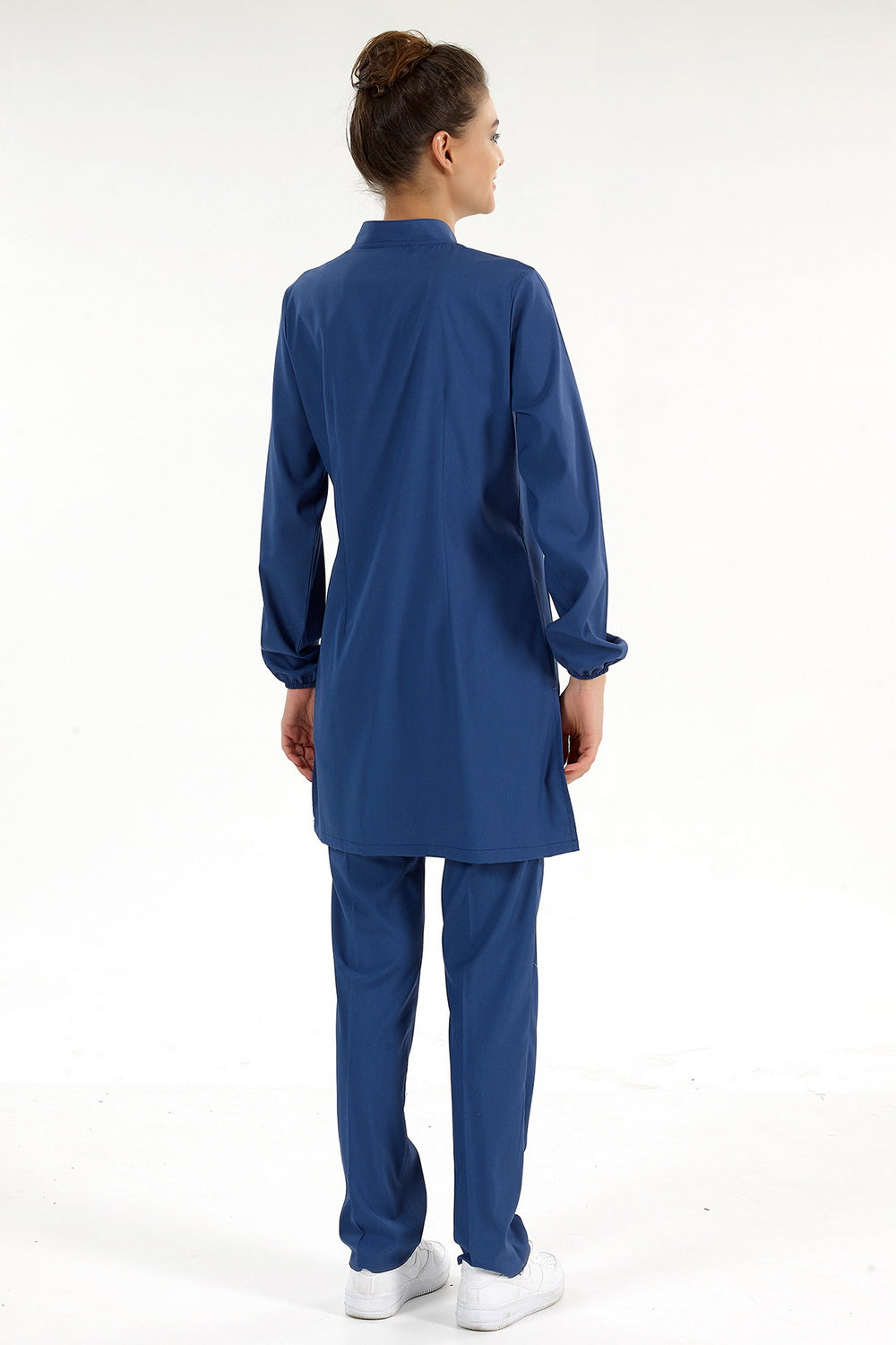 Lux Lycra Judge Collar Hijab Suit - Petrol Blue