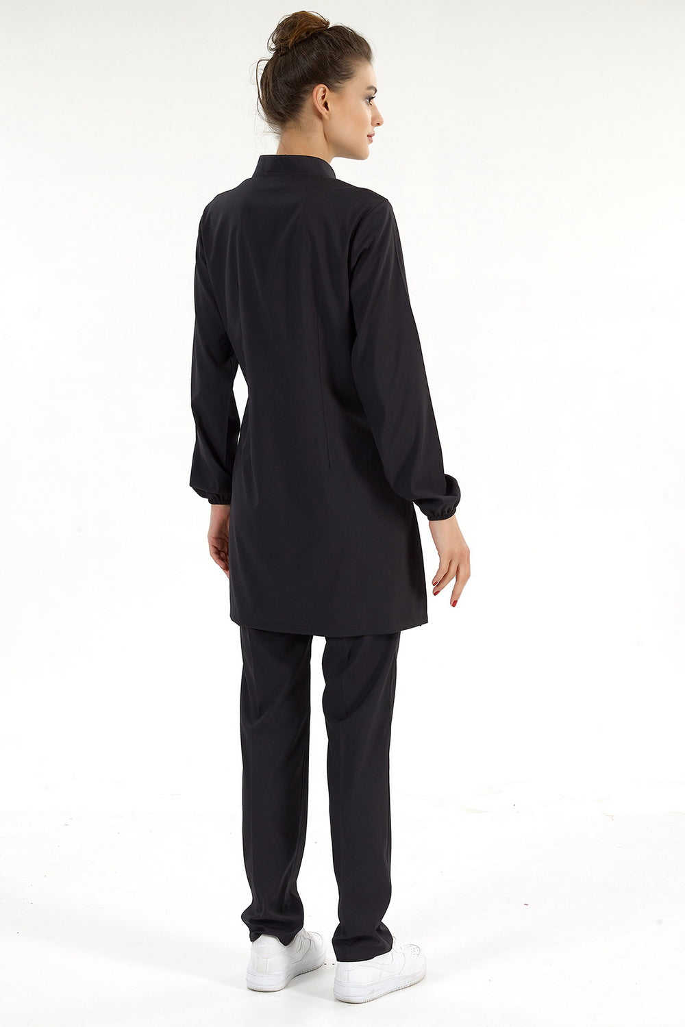 Lux Lycra Judge Collor Hıjab Suit - Black