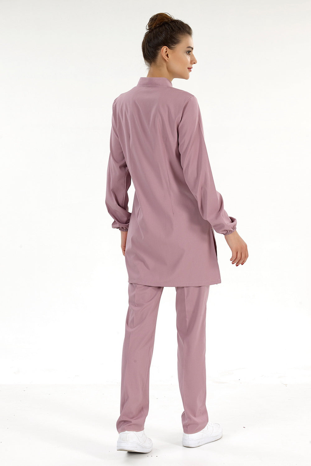 Lux Lycra Judge Collar Hijab Suit - Dried Rose
