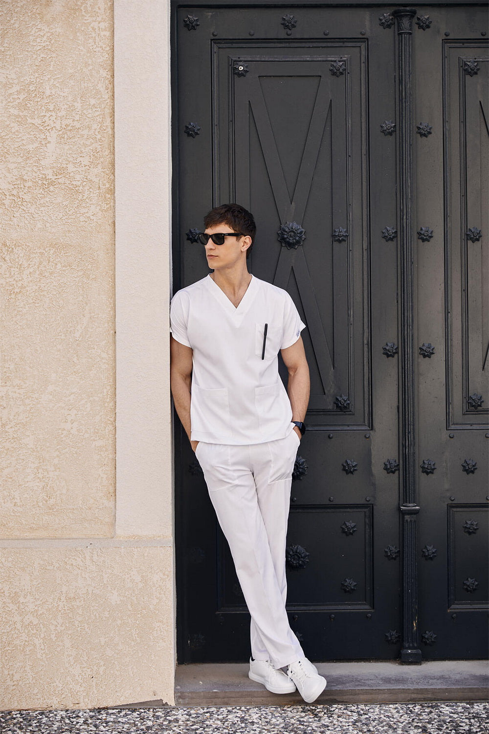 Lux Lycra Greys Suit - White