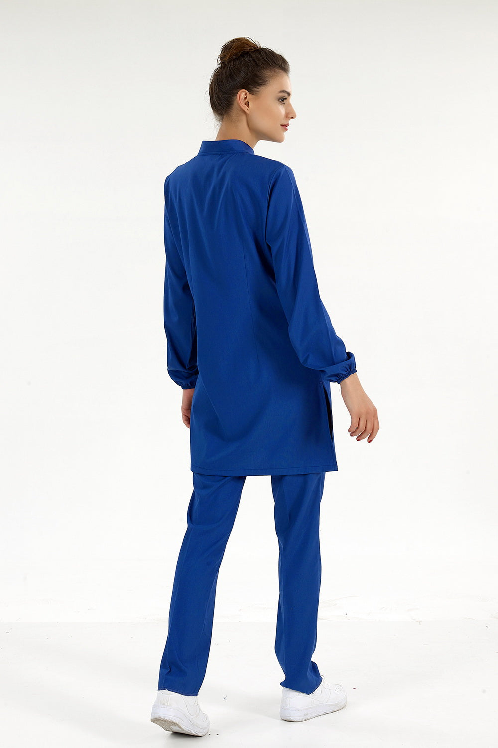 Lux Lycra Judge Collor Hijab Suit - Sax Blue